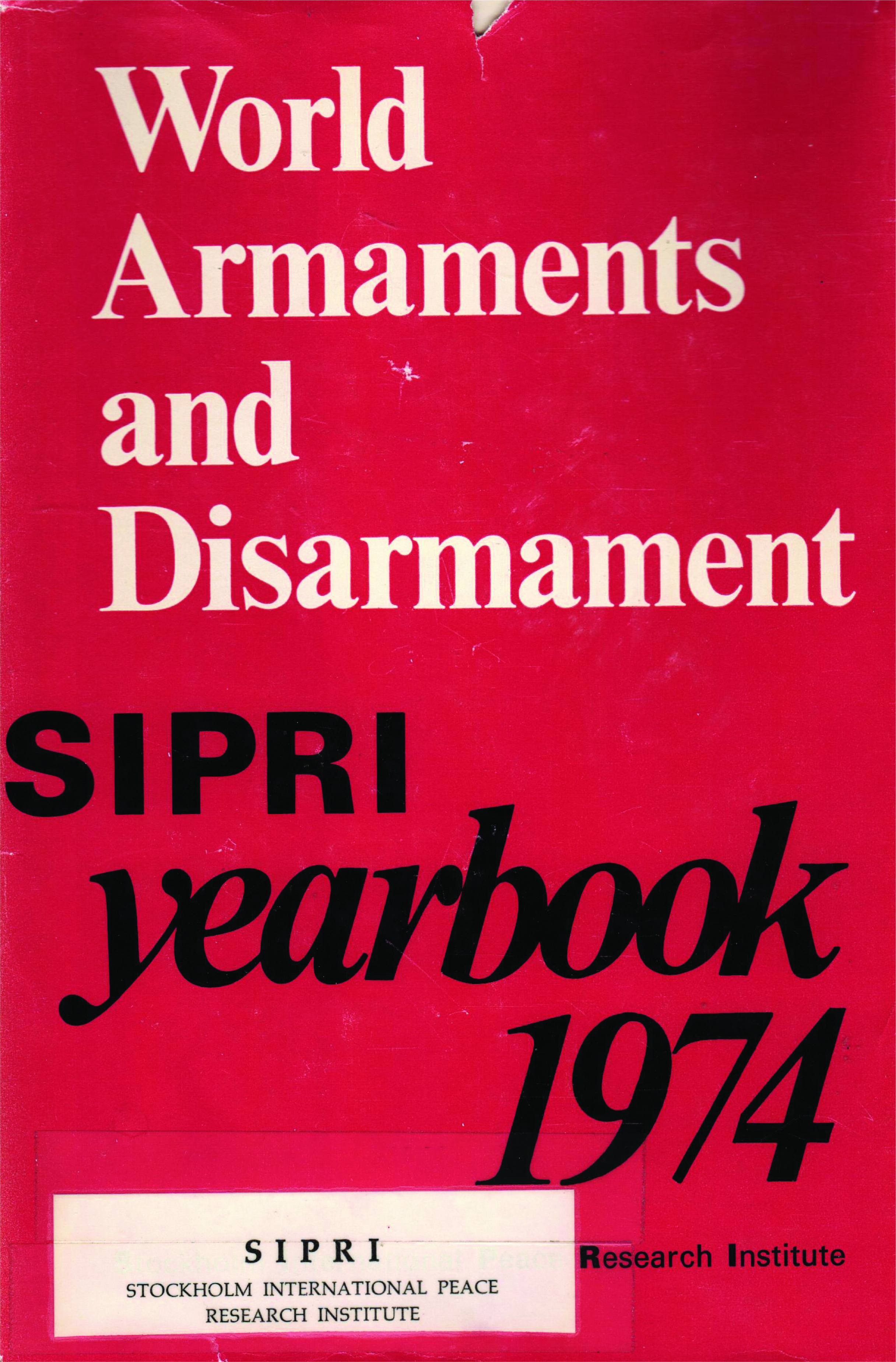 SIPRI yearbook 1974 cover