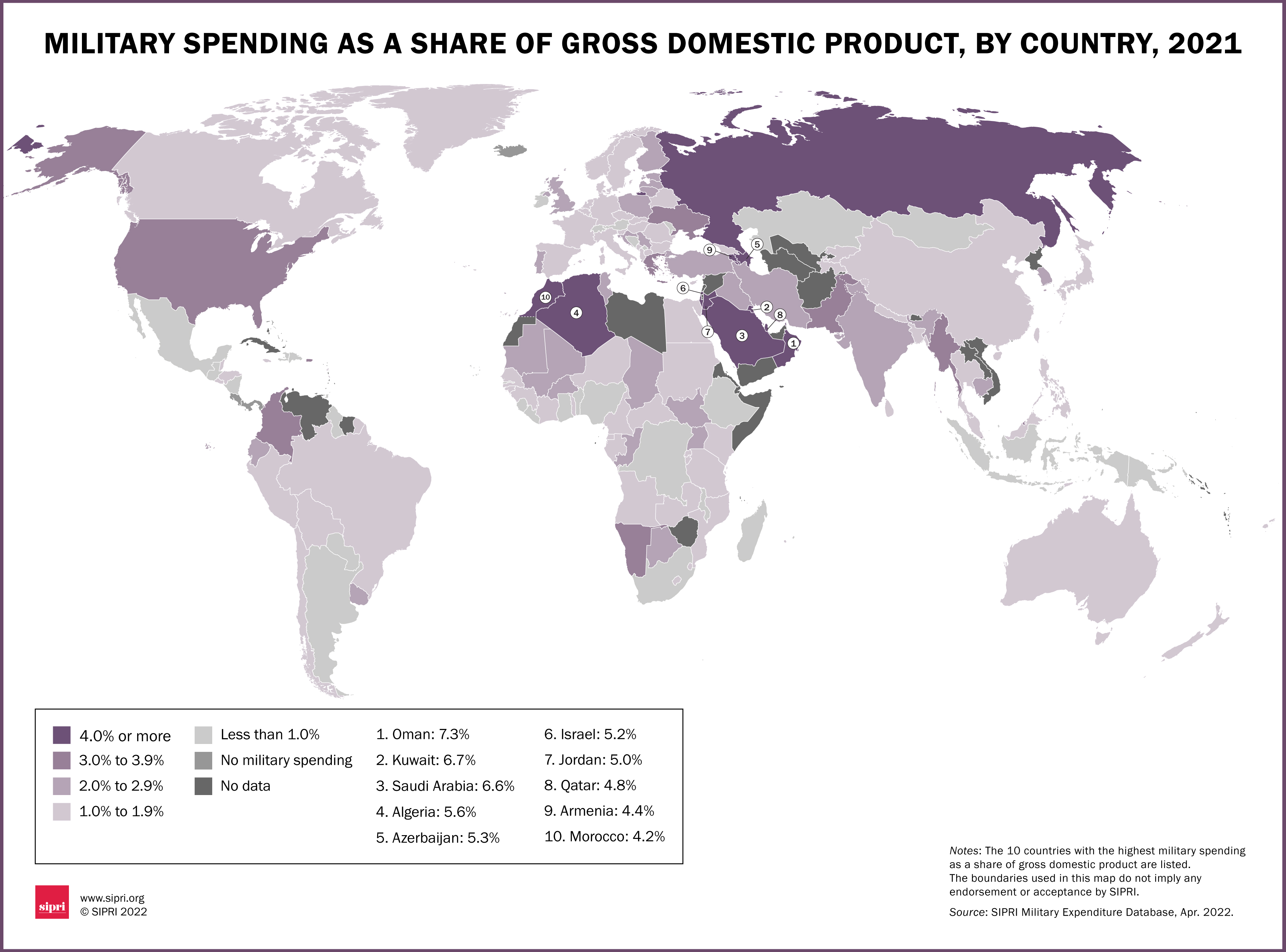 Graphics Gallery: Military Expenditure 2021 | SIPRI