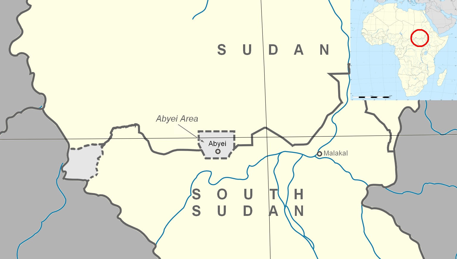 Map of Abyei Area. Wikimedia/Nicolay Sidorov