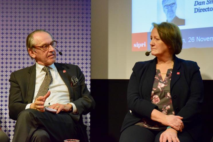 Ambassador Jan Eliasson, Chair of the SIPRI Governing Board and Dr Patricia Lewis, Research Director for International Security at Chatham House