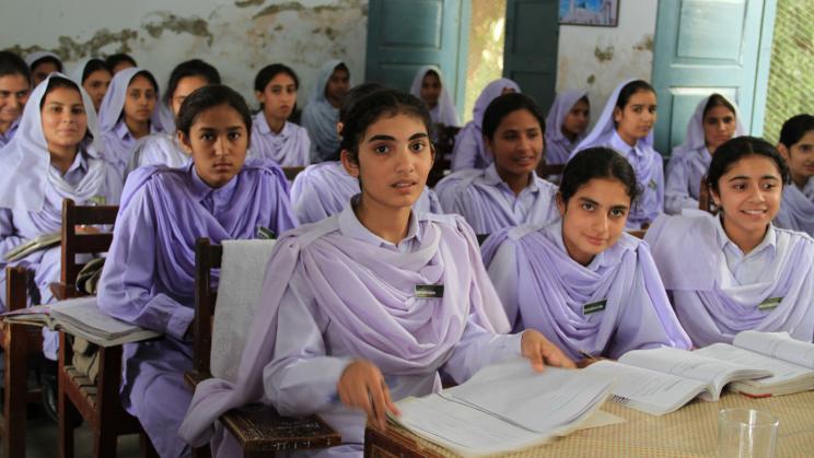Girls in a school in Khyber Pakhtunkhwa, Pakistan.
