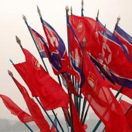 Flags in the DPRK. Photo: Flickr/(stephan)
