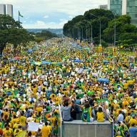 Protesters in Brazil denounce corruption and call for the departure of President Dilma Rousseff, March 2016