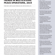 Cover "Trends in Multilateral Peace Operations, 2019"