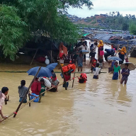 Flooding at the Balukhali refugee camp in Cox’s Bazar, Bangladesh. Photo: Christian Aid
