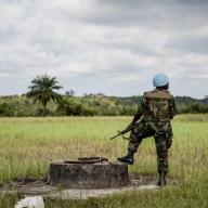 UN peacekeeper on duty in Liberia, 2012.