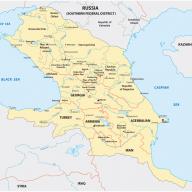 Map of the Caucasus region