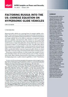SIPRI Insights paper: Factoring Russia into US–Chinese equation on hypersonic glide vehicles