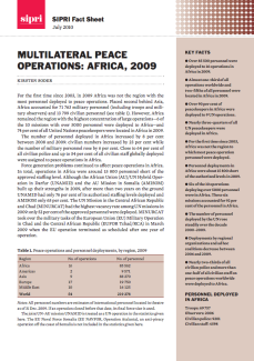 Multilateral peace operations: Africa, 2009
