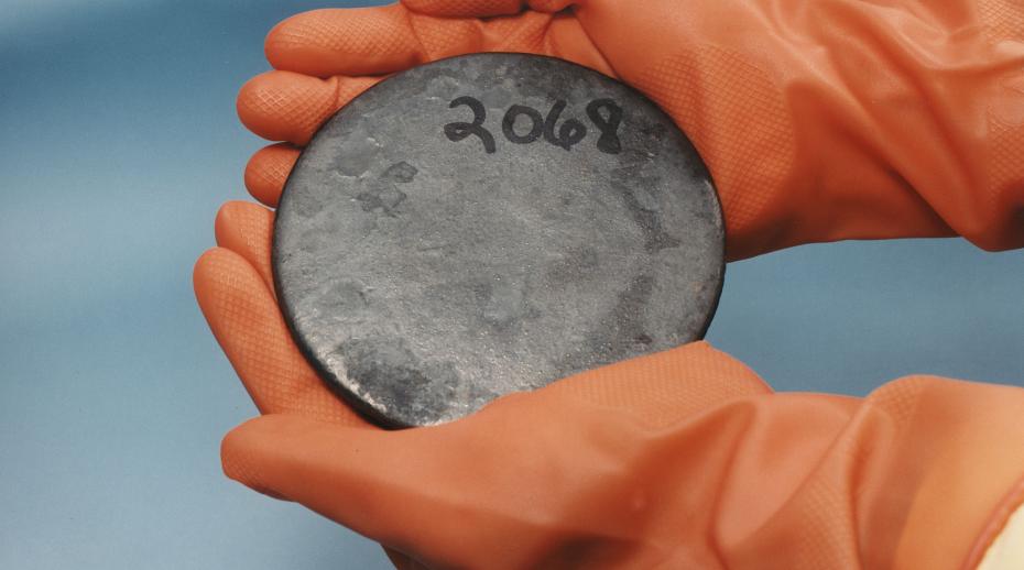 A uranium metal ‘button’. Iran’s production of 20 per cent-enriched uranium metal has caused concern, but appears to be for conversion to uranium silicide reactor fuel.