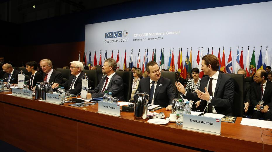 Participants at the 23rd OSCE Ministerial Conference held in Hamburg in December 2016