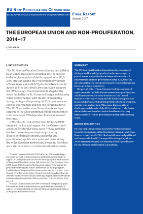 Cover for The European Union Non-proliferation Consortium, 2014–17