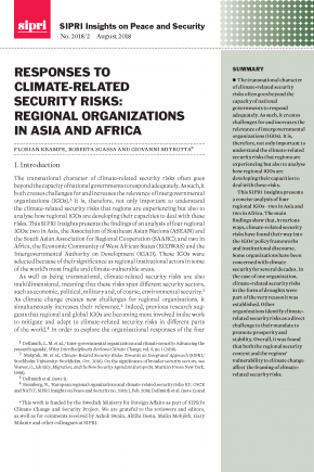 Cover Responses to climate-related security risks: Regional organizations in Asia and Africa 