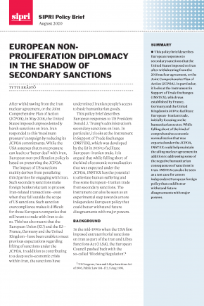 European Non-proliferation Diplomacy in the Shadow of Secondary Sanctions cover