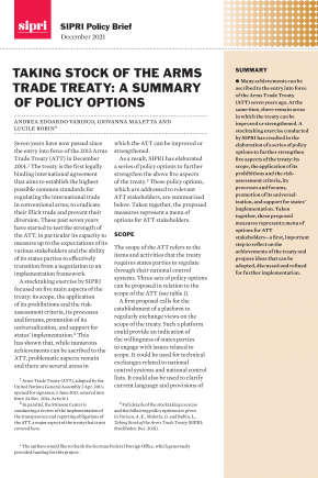 Cover Taking Stock of the Arms Trade Treaty: A Summary of Policy Options