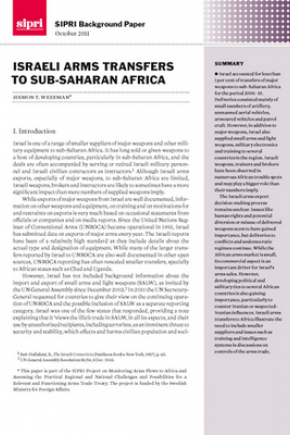 Arms Imports in Sub-Saharan Africa: Predicting Conflict Involvement