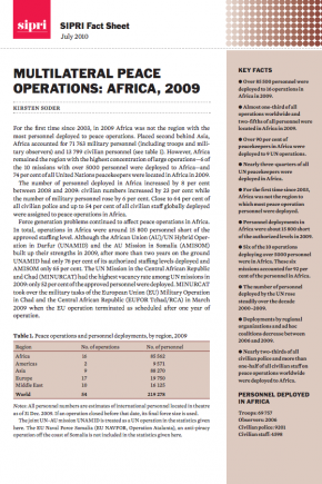 Multilateral peace operations: Africa, 2009